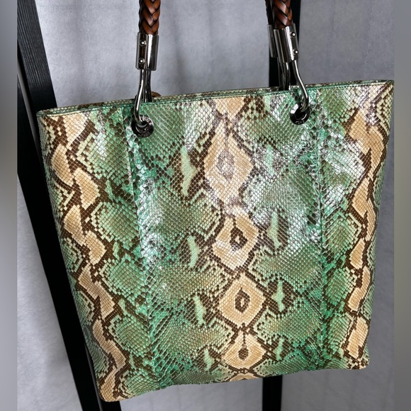 Michael Kors Collection Italy Large Skorpios Genuine Python Leather Shopper Bag - Picture 6 of 10